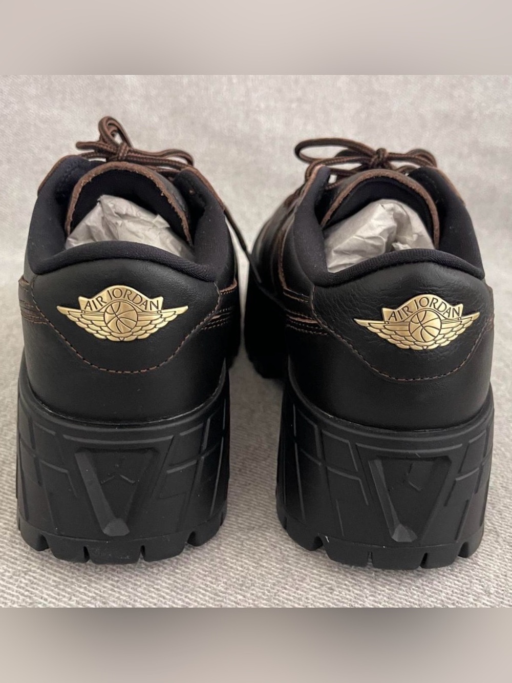 Size 8 - Nike WMNS Air Jordan 1 Brooklyn Low Leather Black Cacao HF3184-002 NEW - Picture 4 of 8